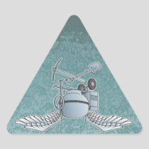 Concrete mixer blue-gray triangle sticker