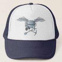 Concrete mixer blue-gray trucker hat