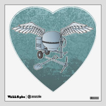 Concrete mixer blue-gray wall sticker