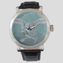 Concrete mixer blue-gray watch