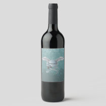 Concrete mixer blue-gray wine label