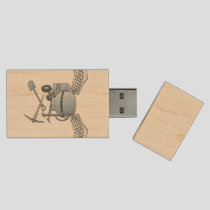Concrete mixer blue-gray wood flash drive