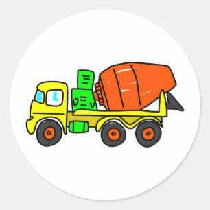 Concrete Mixer Classic Round Sticker