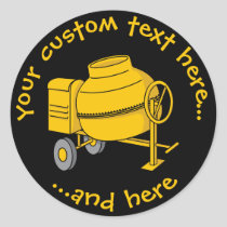 Concrete Mixer Classic Round Sticker