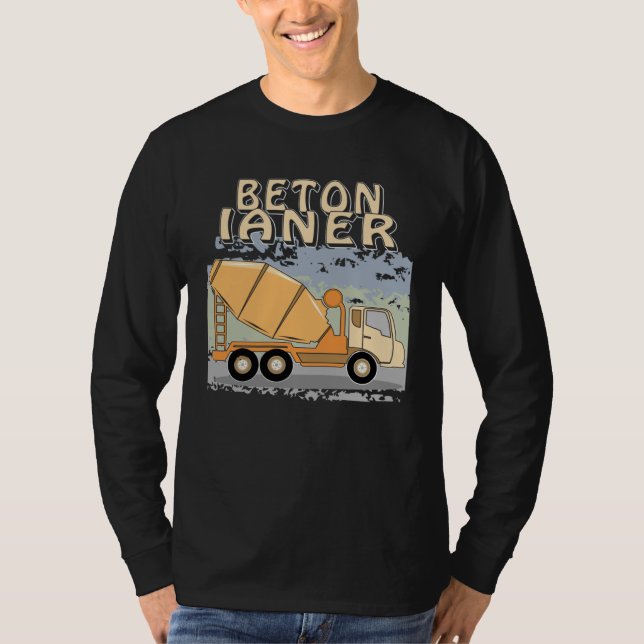 Concrete Mixer Construction Site Construction Work T-Shirt (Front)