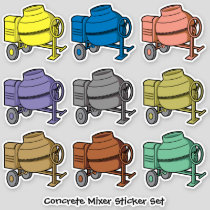 Concrete Mixer Contour Sticker Set
