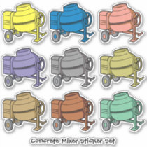 Concrete Mixer Contour Sticker Set