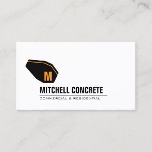 Concrete Mixer Monogram Orange/Black Business Card