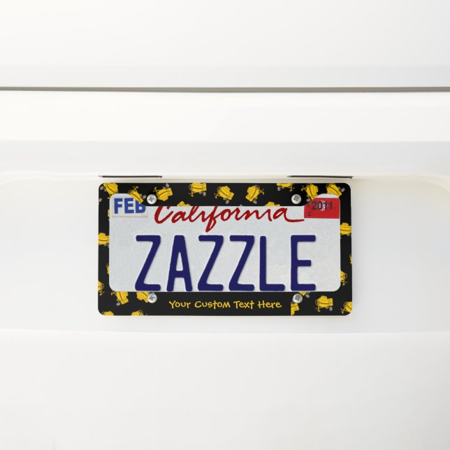 Concrete Mixer Pattern License Plate Frame (On Car)