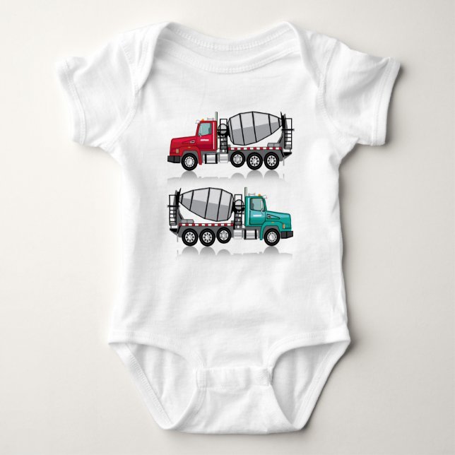 Concrete mixer Truck Baby Bodysuit (Front)