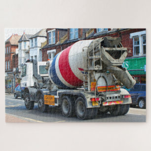 Concrete mixer truck, England Jigsaw Puzzle