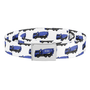 Concrete mixing transport truck cartoon belt