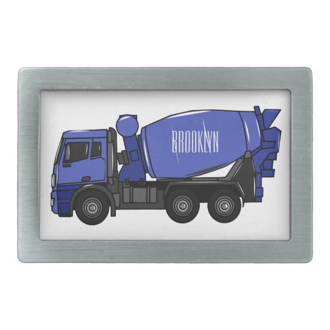 Concrete mixing transport truck cartoon belt buckle (Front)