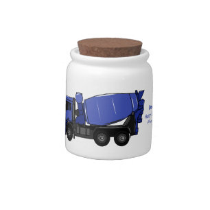 Concrete mixing transport truck cartoon candy jar