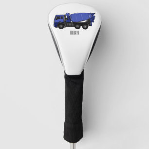 Concrete mixing transport truck cartoon golf head cover