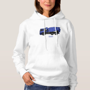 Concrete mixing transport truck cartoon hoodie