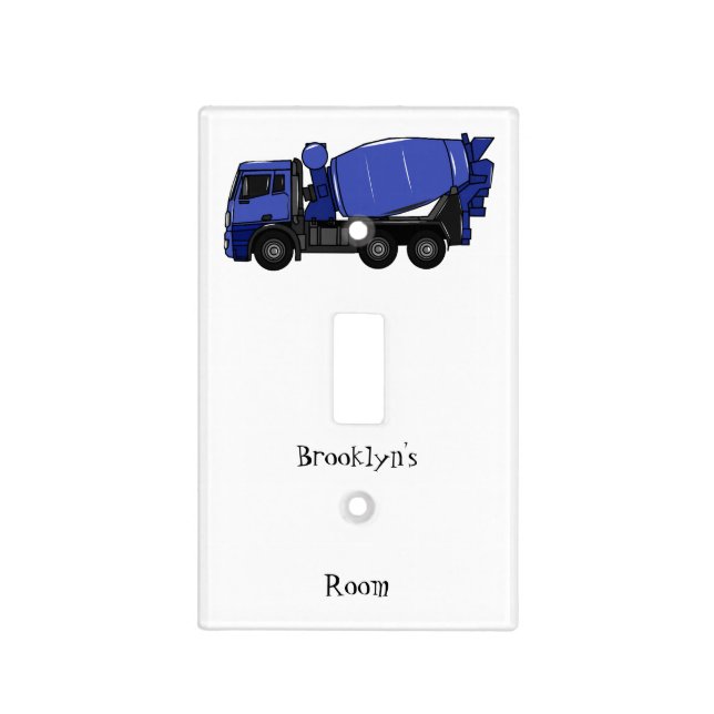 Concrete mixing transport truck cartoon light switch cover (Front)