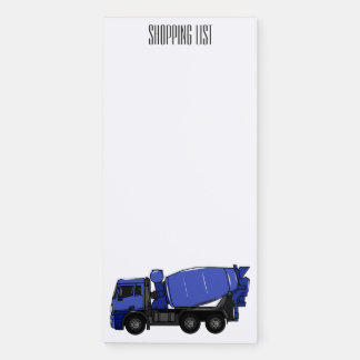 Concrete mixing transport truck cartoon magnetic notepad