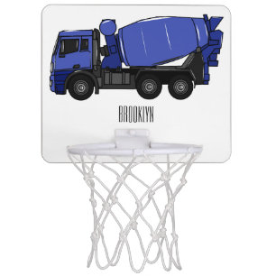 Concrete mixing transport truck cartoon mini basketball hoop
