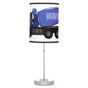 Concrete mixing transport truck cartoon table lamp