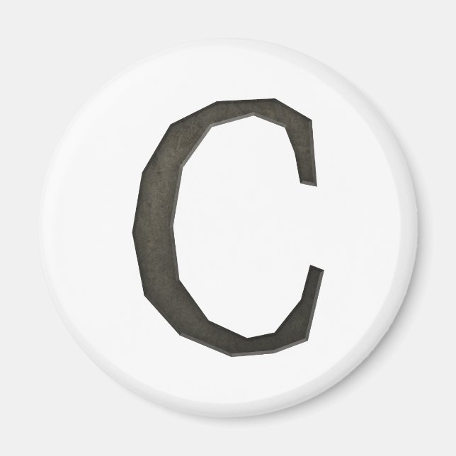 Concrete Monogram Letter C Magnet (Front)