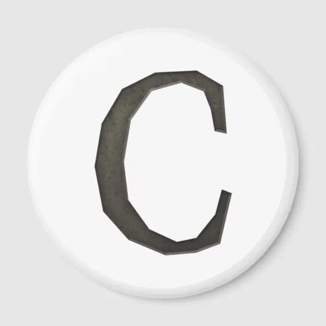 Concrete Monogram Letter C Magnet