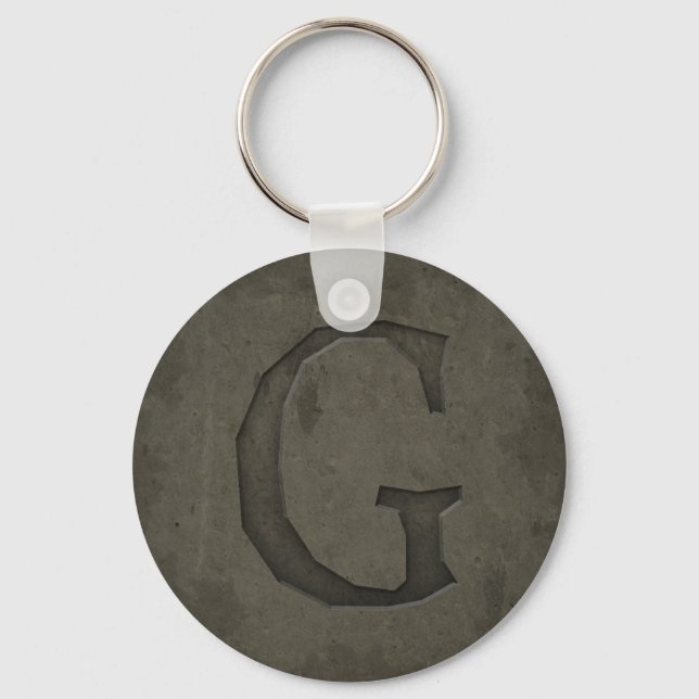 Concrete Monogram Letter G Keychain (Front)