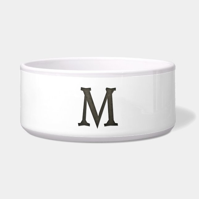 Concrete Monogram Letter M Bowl (Front)