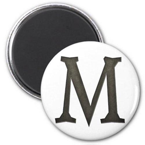 Concrete Monogram Letter M Magnet