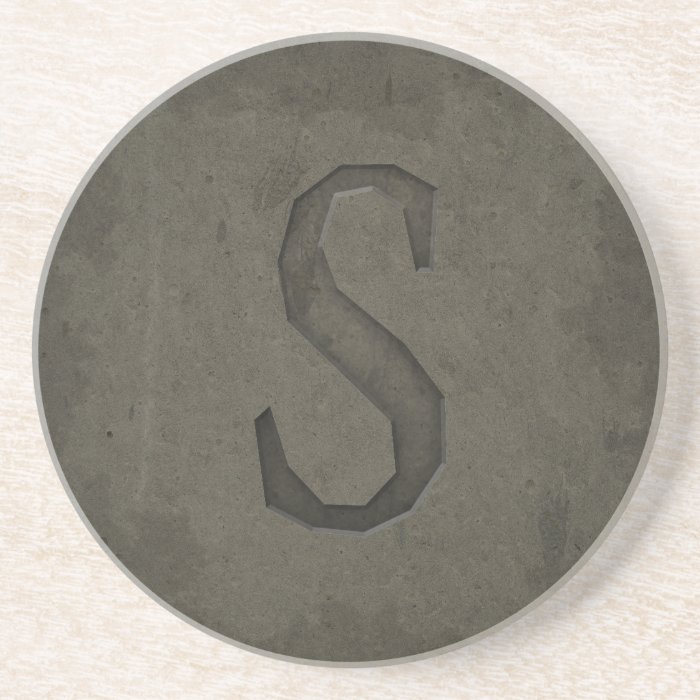 Concrete Monogram Letter S Coaster