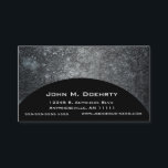 Concrete Moon Texture on Black Business Card<br><div class="desc">Mottled greys, silvers and white give this business card a moonscape-like texture. Similarily, the texture is reminiscent of rough concrete as well, making this a great design for those in construction or with an interest in space. Features an arc of black that shows off the information portion of the design....</div>