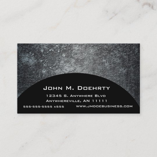 Concrete Moon Texture On Black Business Card