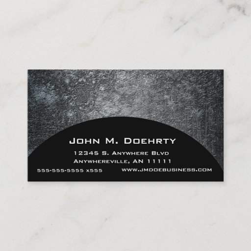 Customizable Concrete Moon Texture on Black Business Card