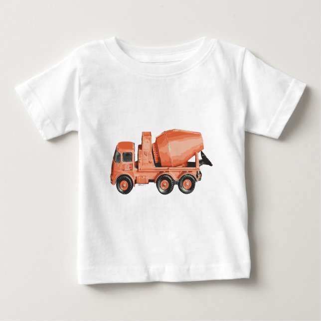 Concrete Orange Cement Toy Truck Baby T-Shirt (Front)