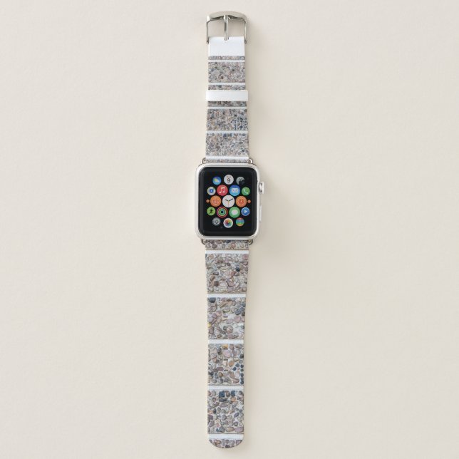 Concrete pebbles wall apple watch band (Front)