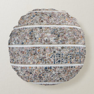 Concrete pebbles wall round pillow