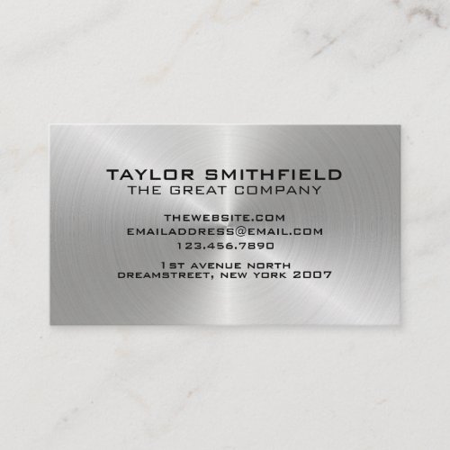 Concrete Professional Metal Silver Business Card
