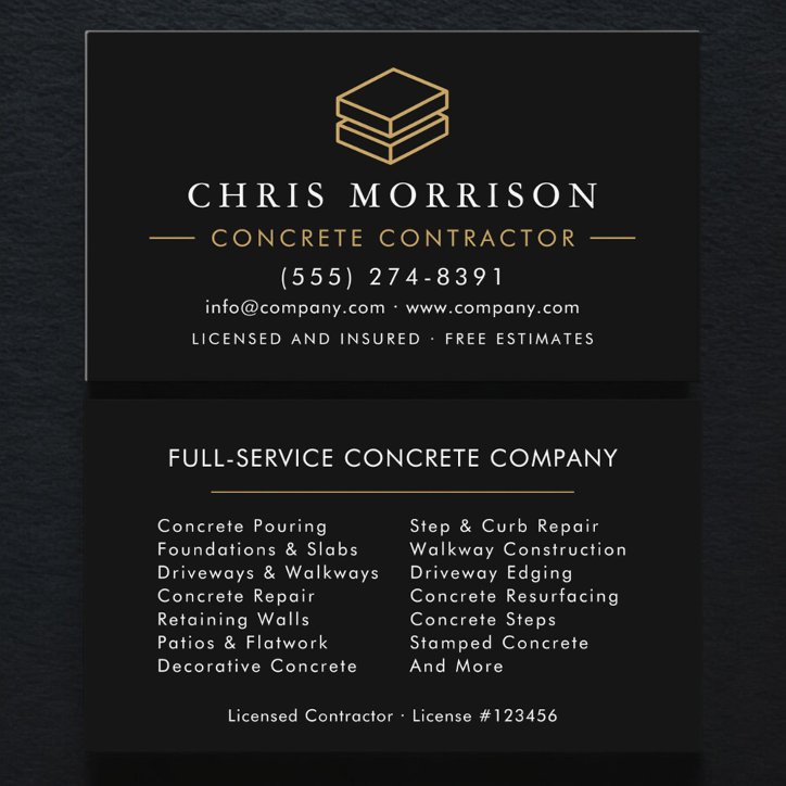 Concrete Service Business Card