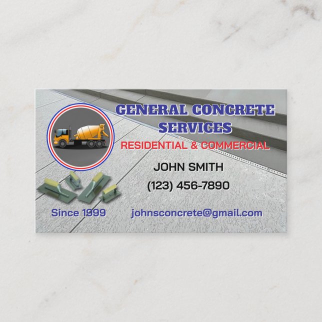 Concrete Service Business Card (Front)