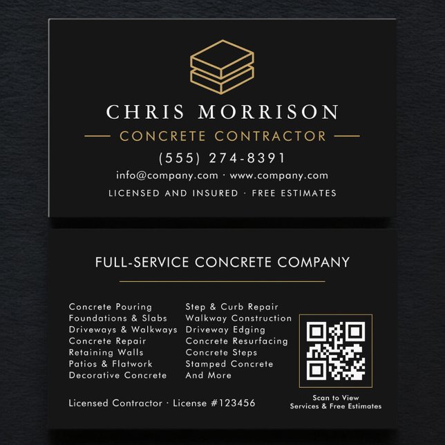Concrete Service QR Code Business Card (Creator Uploaded)