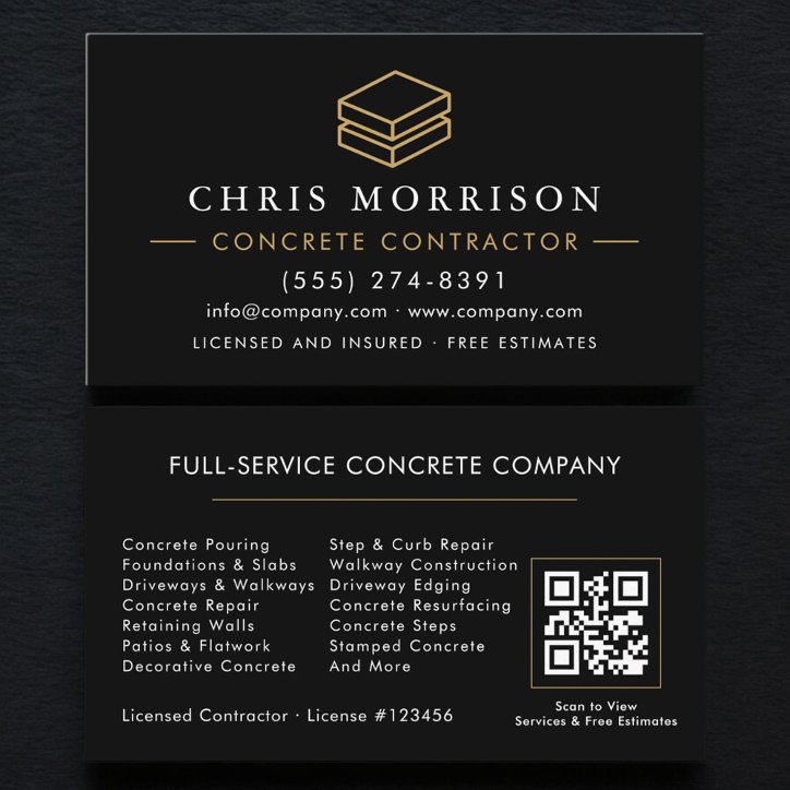 Concrete Service QR Code Business Card