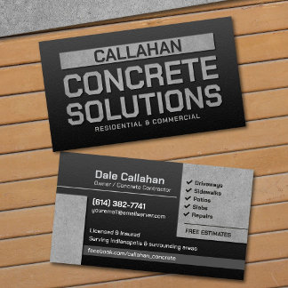 Concrete Solutions Contractor Industrial Business Card
