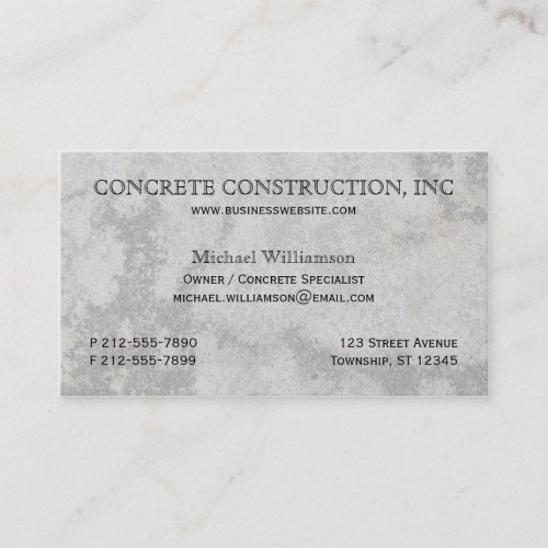 Concrete Specialist Business Cards
