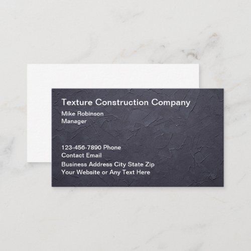 Concrete Stucco Wall Construction Businesscards Business Card