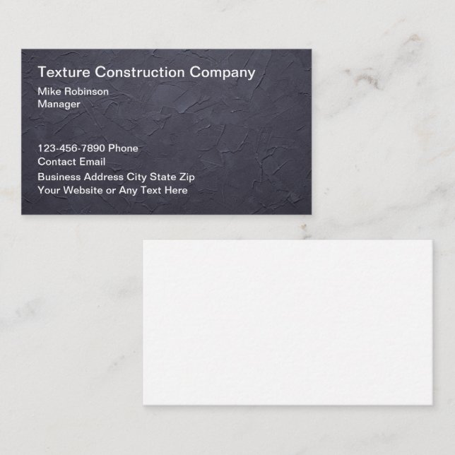 Concrete Stucco Wall Construction Businesscards Business Card (Front/Back)