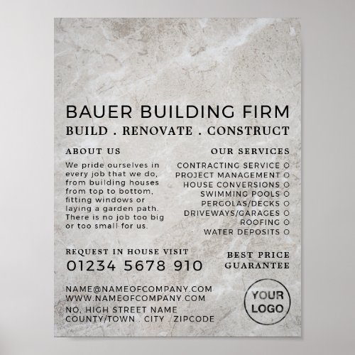 Concrete Surface Building Firm Builders Advert Poster