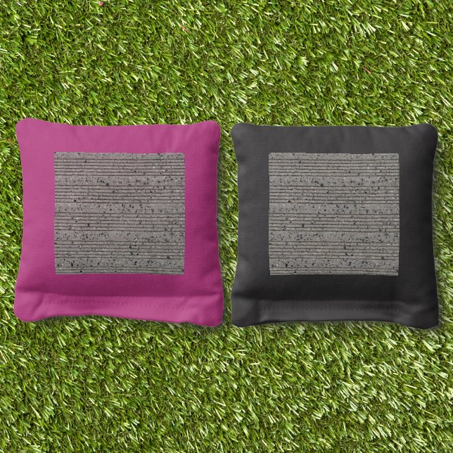Concrete Tining Gray Cement Sidewalk Cornhole Bags (Grass)