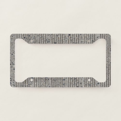 Concrete Tining Gray Cement Sidewalk License Plate Frame