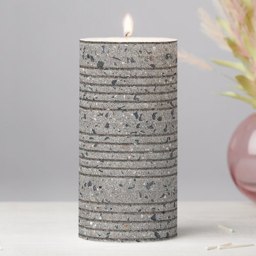 Concrete Tining Gray Cement Sidewalk Pillar Candle