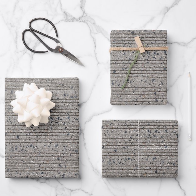 Concrete Tining Gray Cement Sidewalk Wrapping Paper Sheets (Front)
